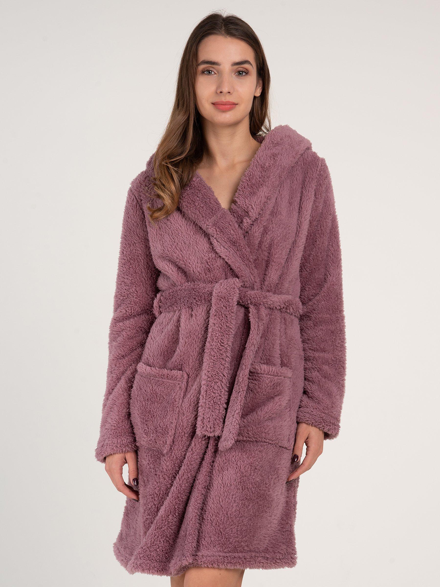 Bath robe | Womens GATE Warm fleece dressing gown Pink