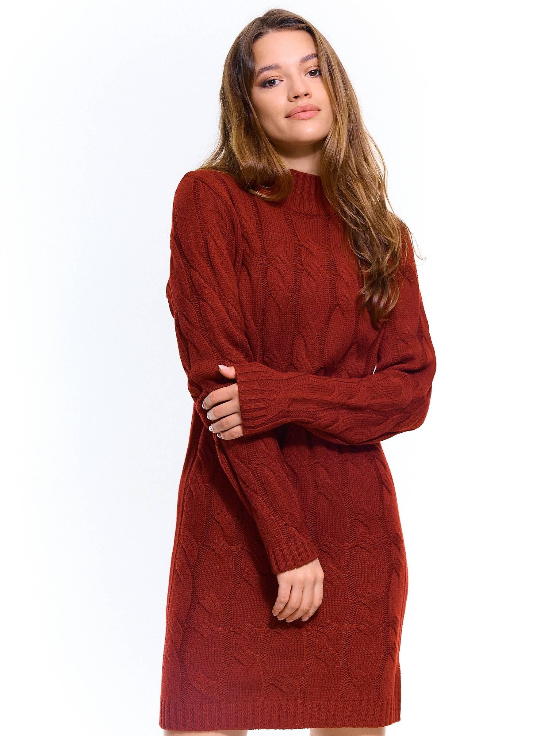Dresses | Womens GATE Cable-knit high neck dress Red
