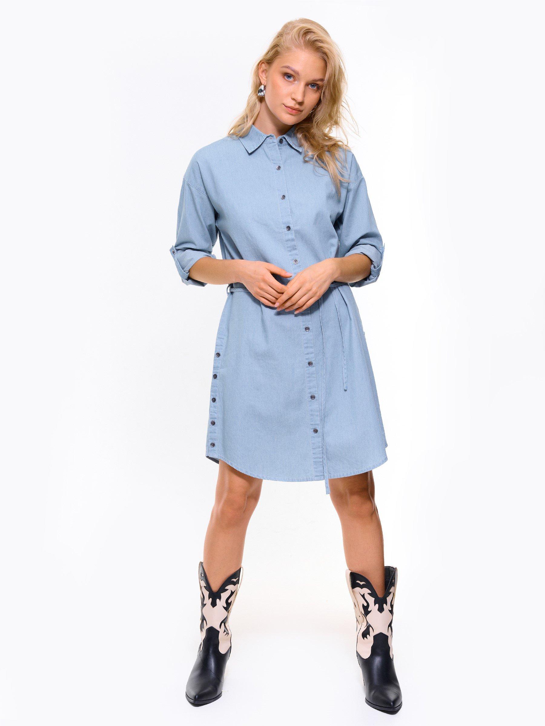 Dresses | Womens GATE Cotton blend shirt dress Blue
