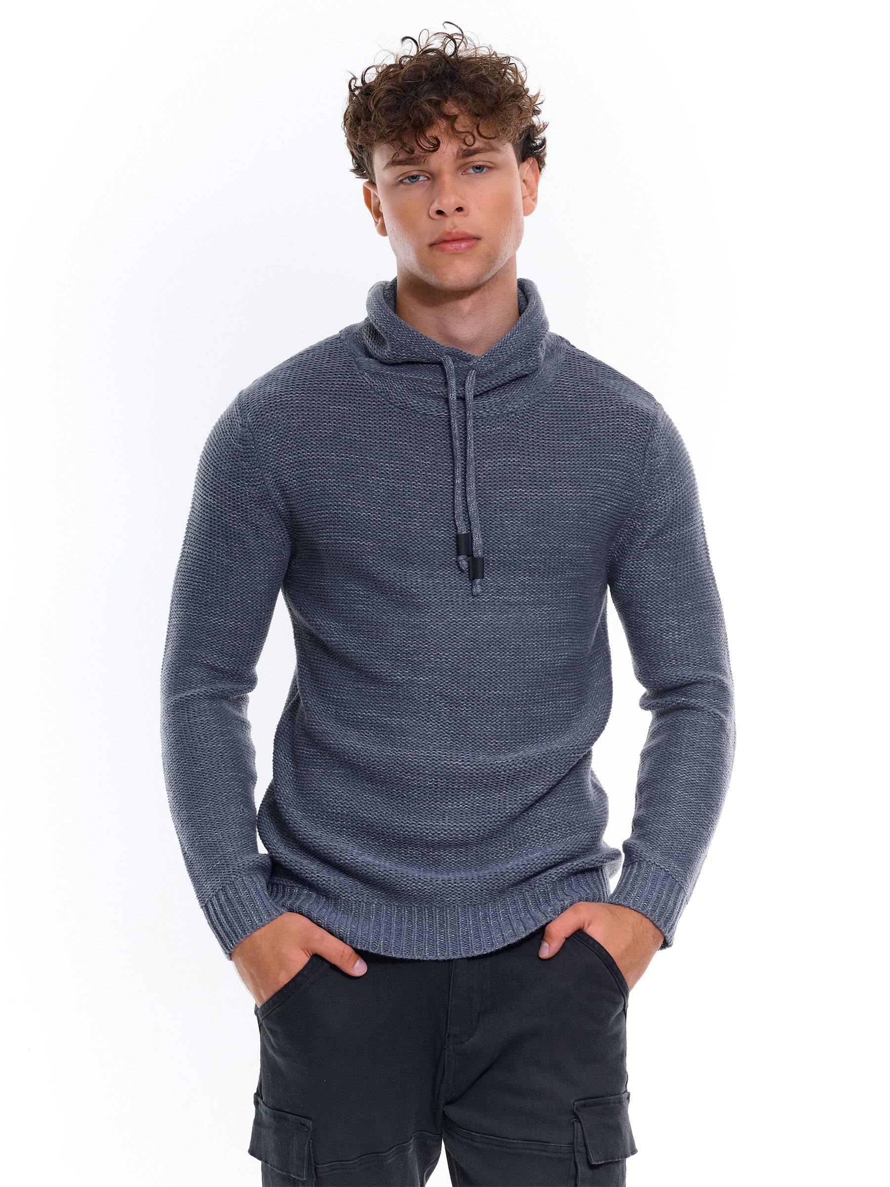 Knits & Sweatshirts | Mens GATE Marled pullower with high collar Grey, Blue