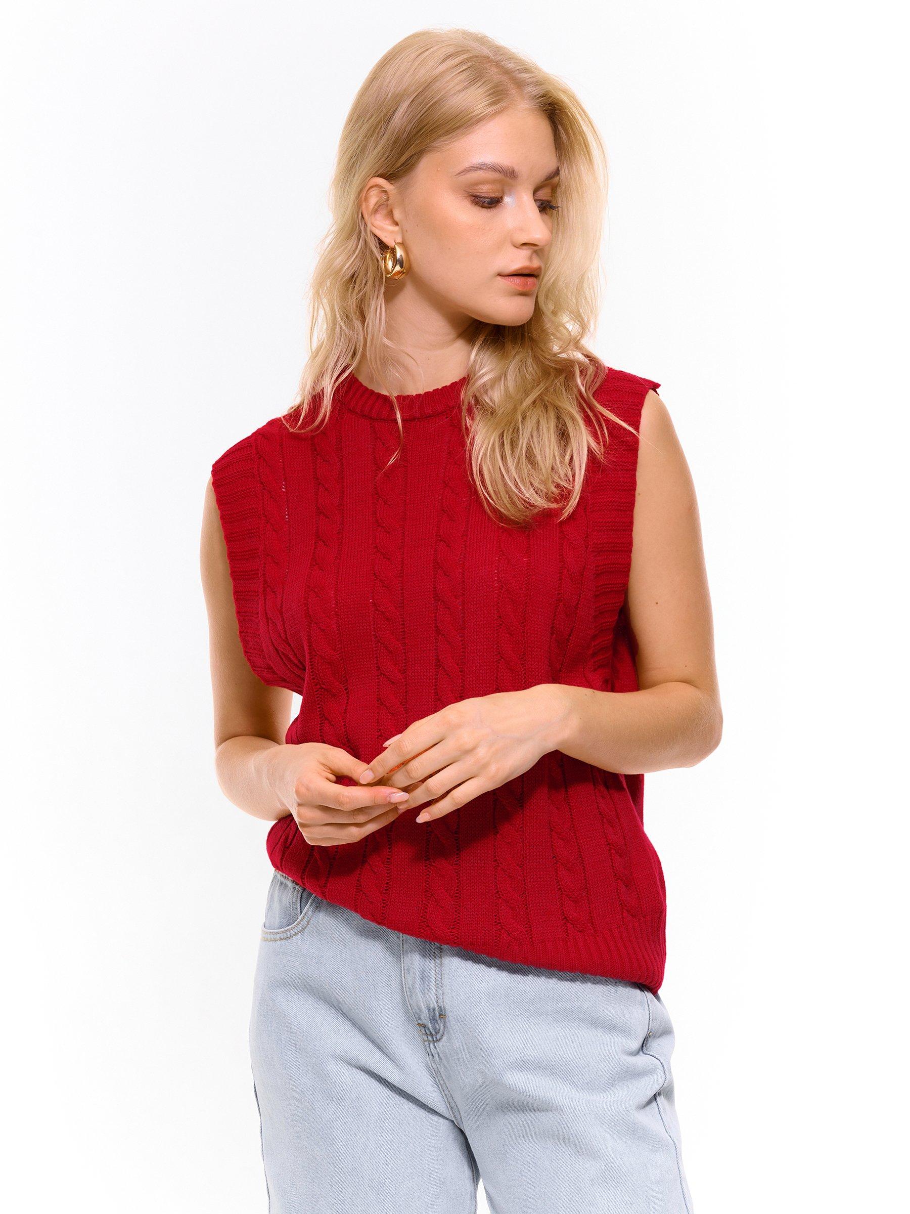 Knits & Sweatshirts | Womens GATE Basic cable-knit vest Red
