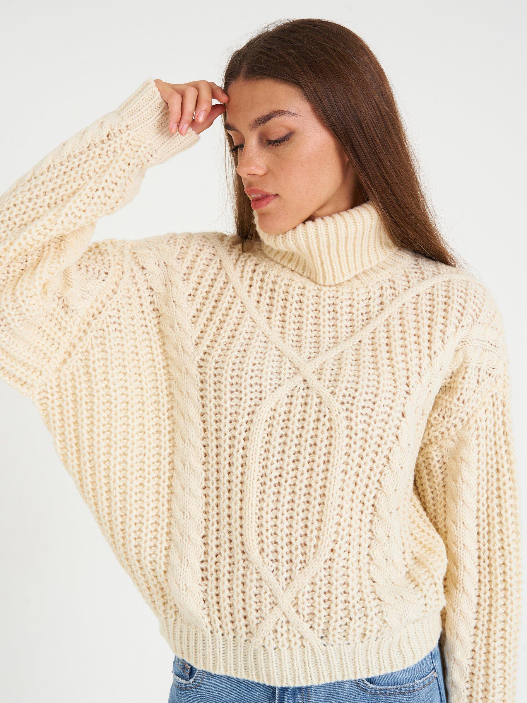 Knits & Sweatshirts | Womens GATE Cable-knit roll neck jumper White, Beige
