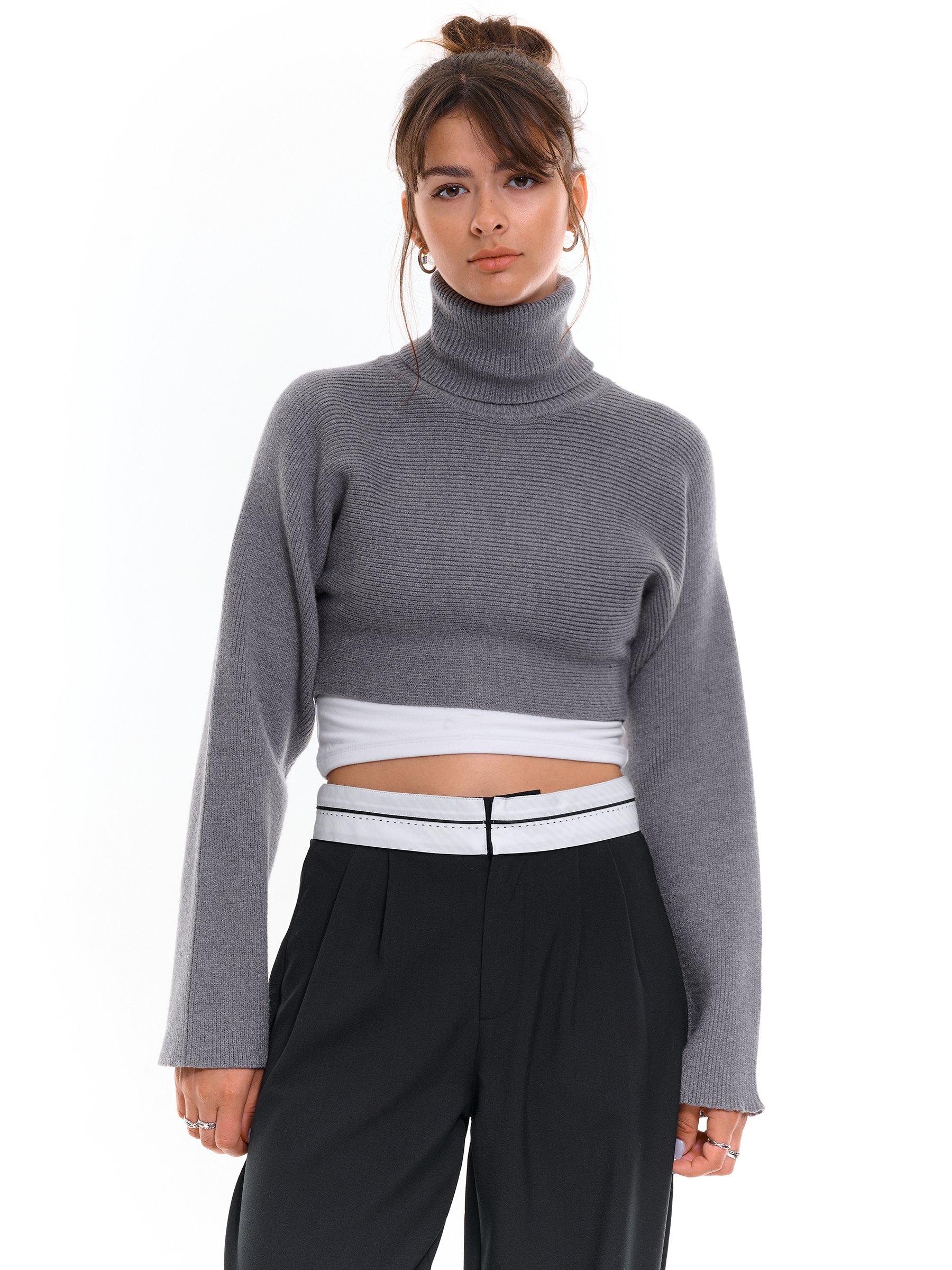 Knits & Sweatshirts | Womens GATE Crop roll neck jumper Grey