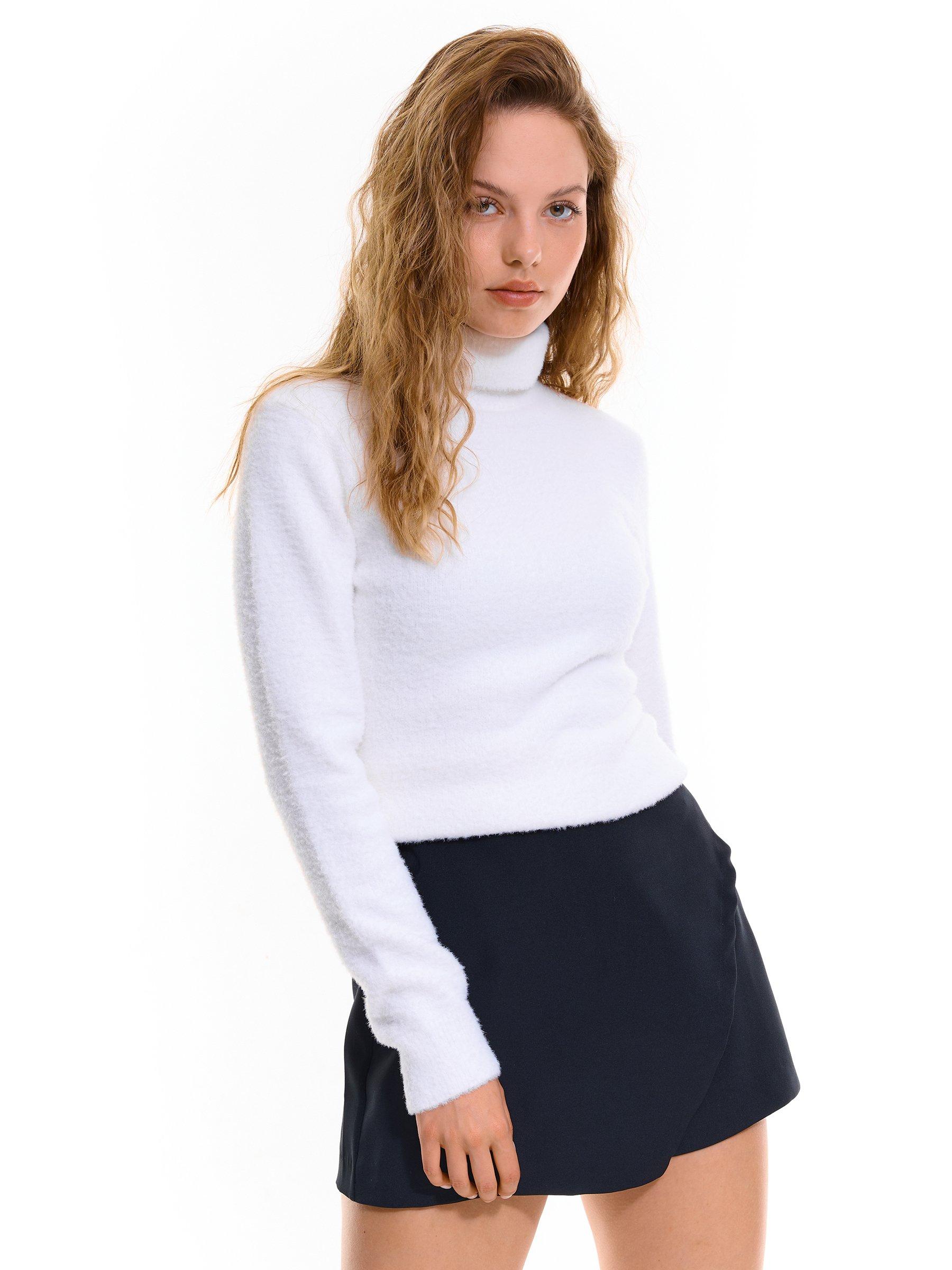 Knits & Sweatshirts | Womens GATE Fluffy roll neck jumper White