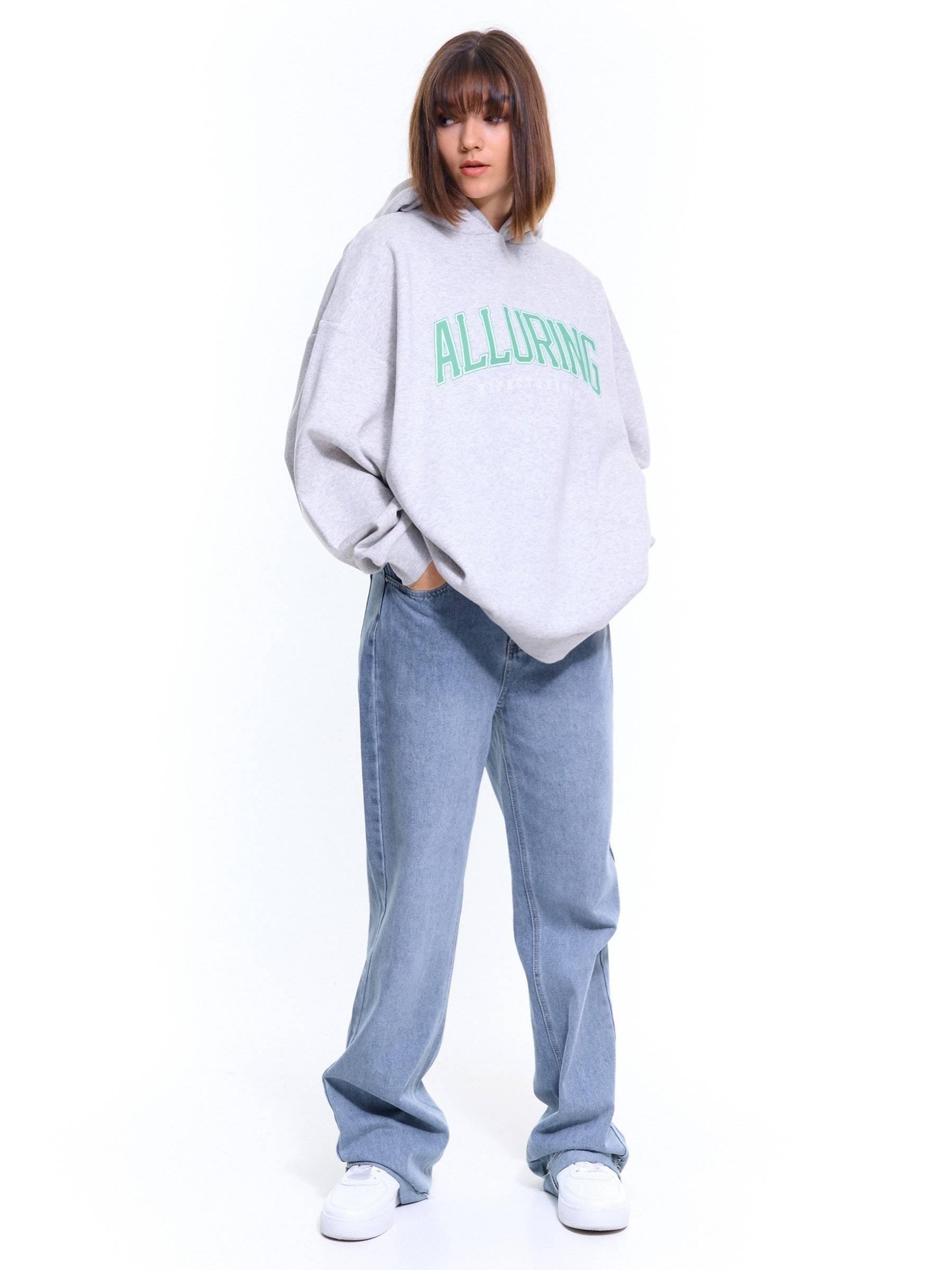Knits & Sweatshirts | Womens GATE Oversized varsity hoodie Grey