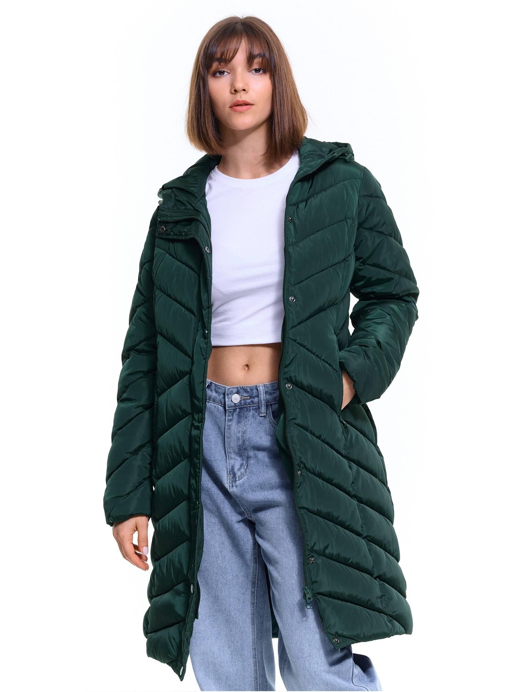 Outerwear | Womens GATE Quilted padded winter jacket with hood Green