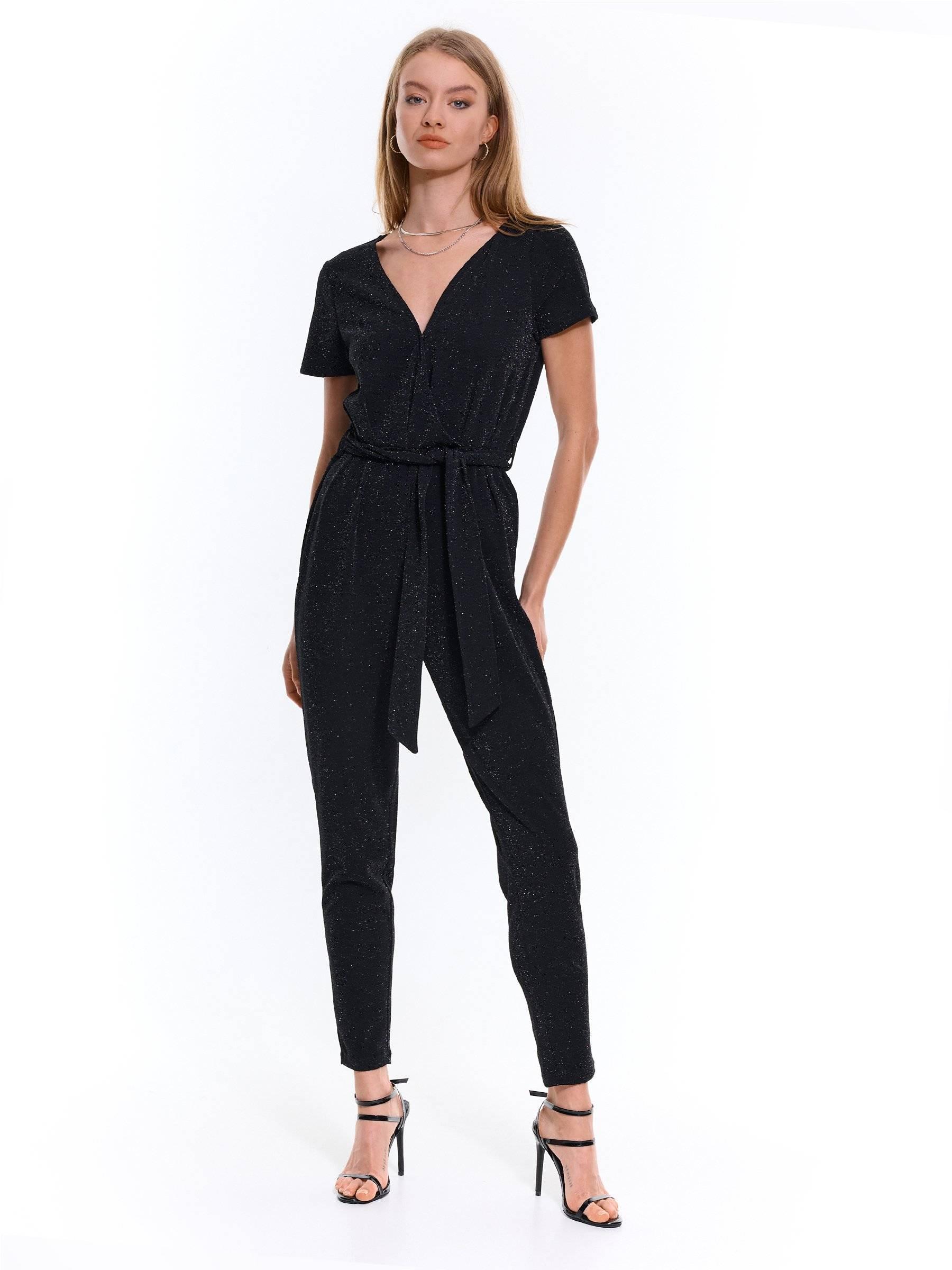 Pants | Womens GATE Metallic fibre jumpsuit Black