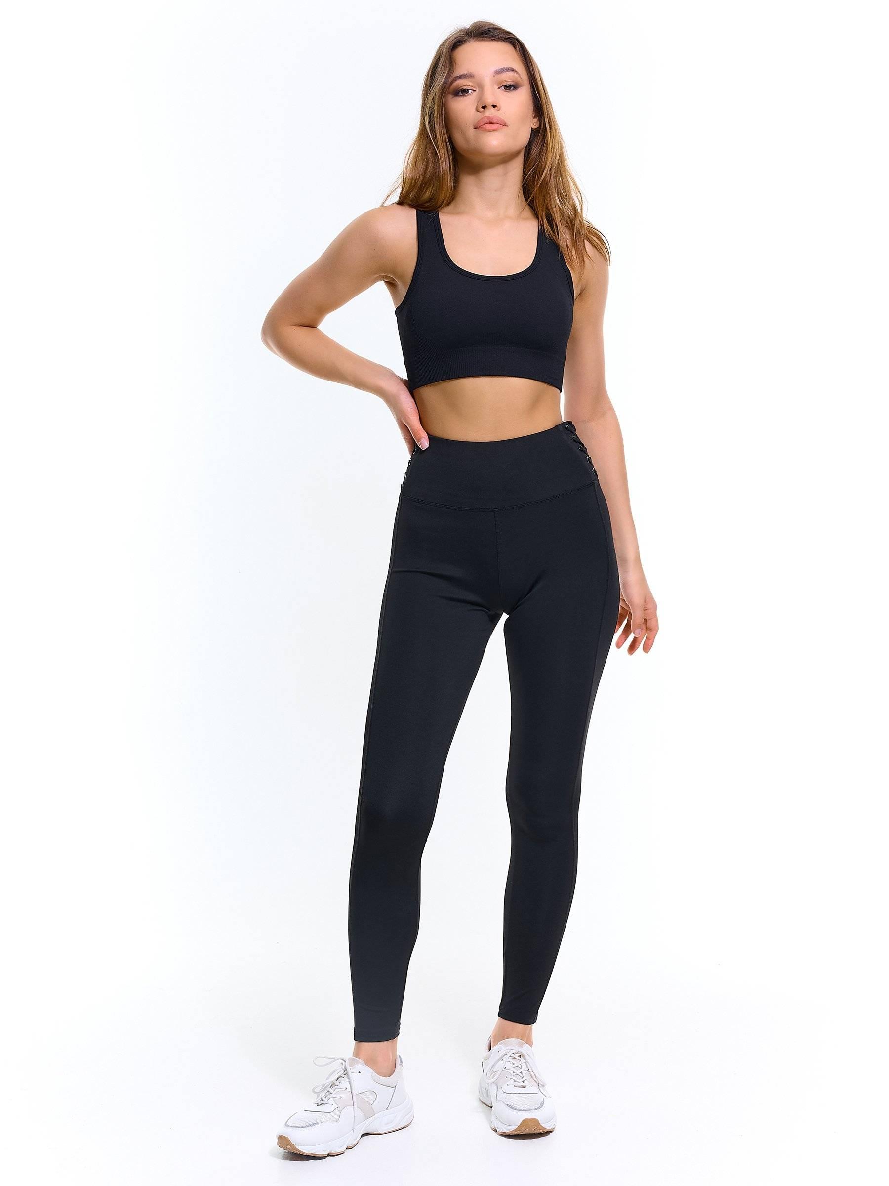 Pants | Womens GATE Sports leggings with lacing detail Black