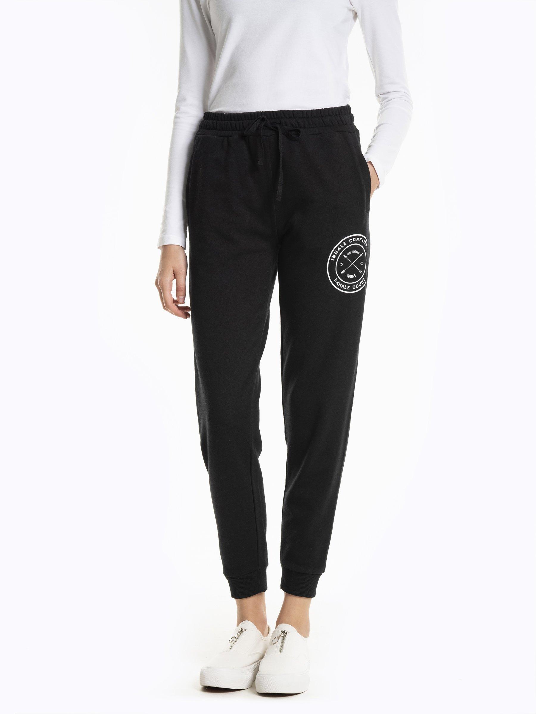 Pants | Womens GATE Sweatpants with print Black