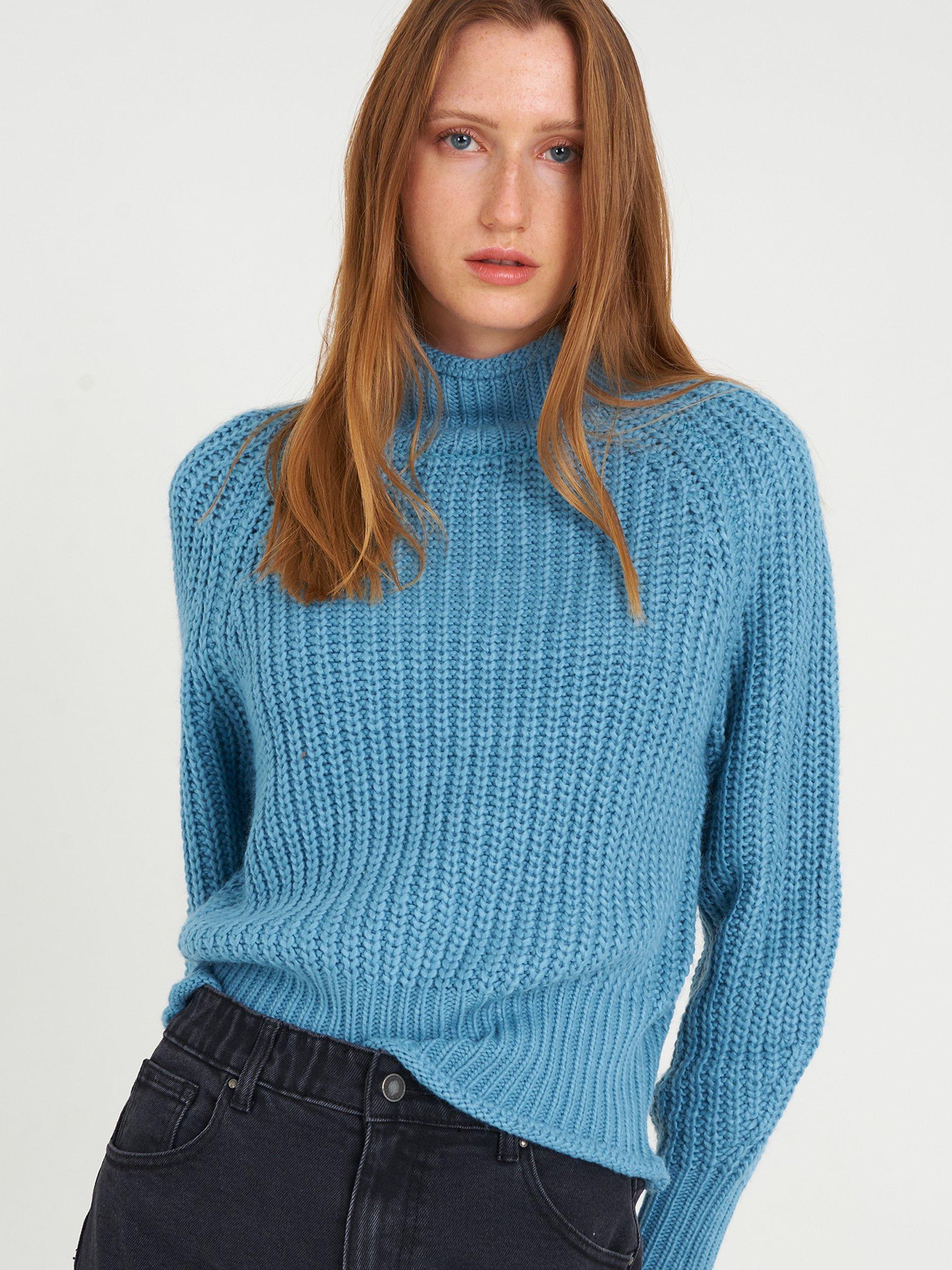 Women's Knitwear | Womens GATE Basic roll neck pullover Blue
