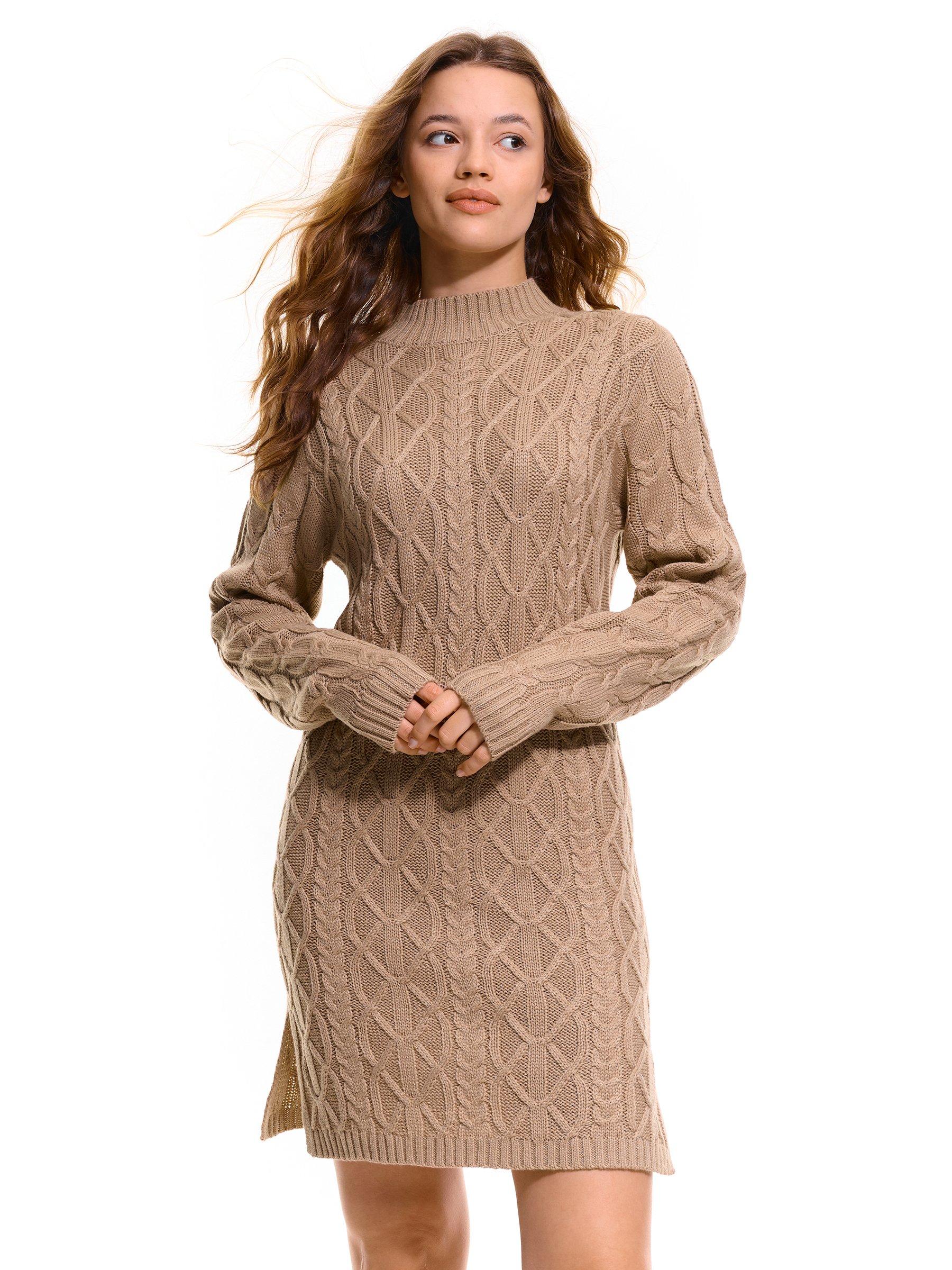 Women's Knitwear | Womens GATE Longline cable-knit pullover Beige, Brown